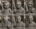 Horror Character Bust-Unpainted- Solid Color