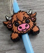 Highland Cow Straw Topper
